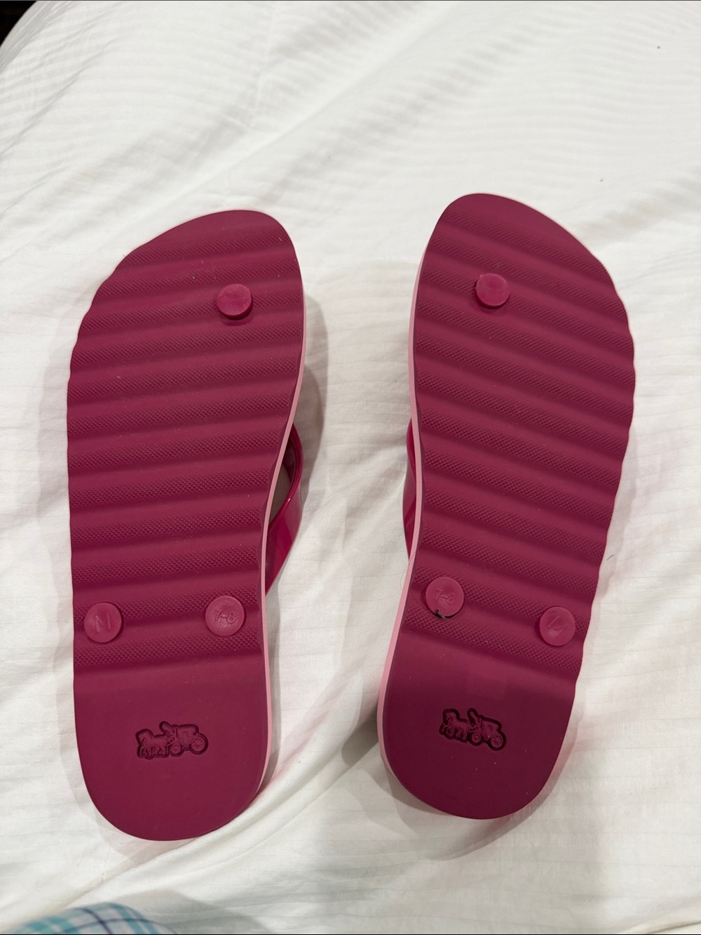 Coach Pink Cherry Print Jelly Thong Sandals - Picture 2 of 3